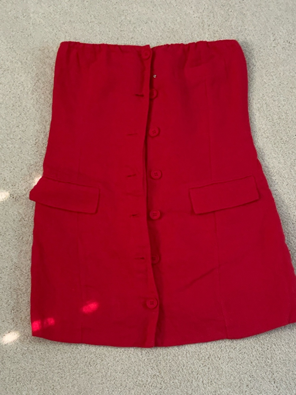 Olivaceous Bright Red Button-Front Mini dress
